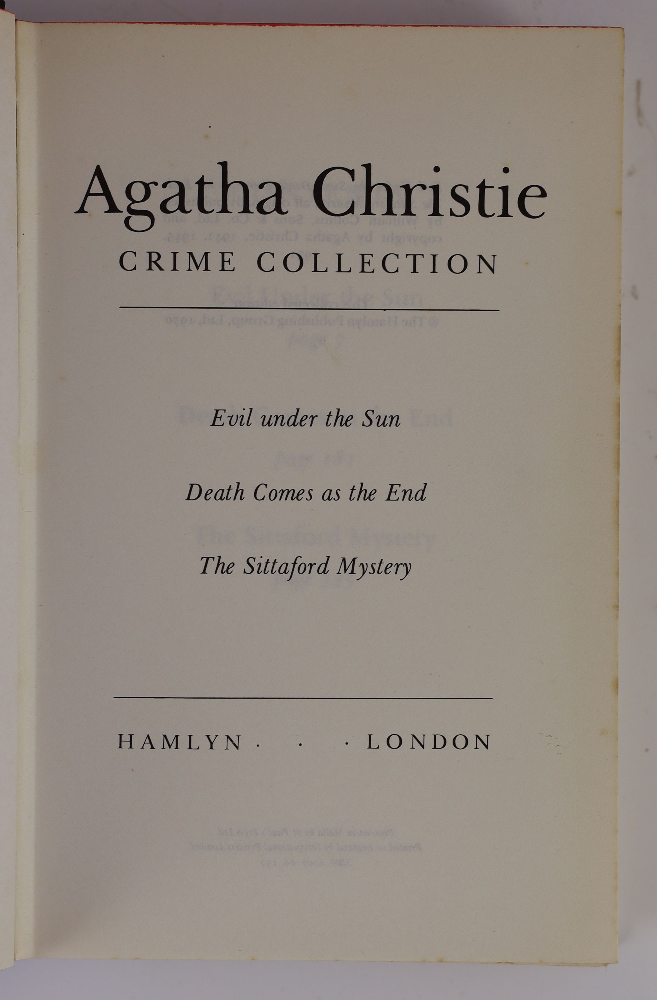 Christie, Agatha - Crime Collection: Evil Under The Sun / Death Comes As The End / The Sittaford Mystery, 1970